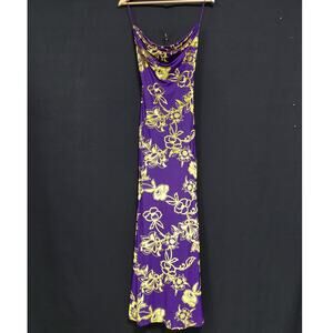 NWT RUNAWAY THE LABEL Floral Maxi Dress Purple Sleeveless Scoop Neck Size XS